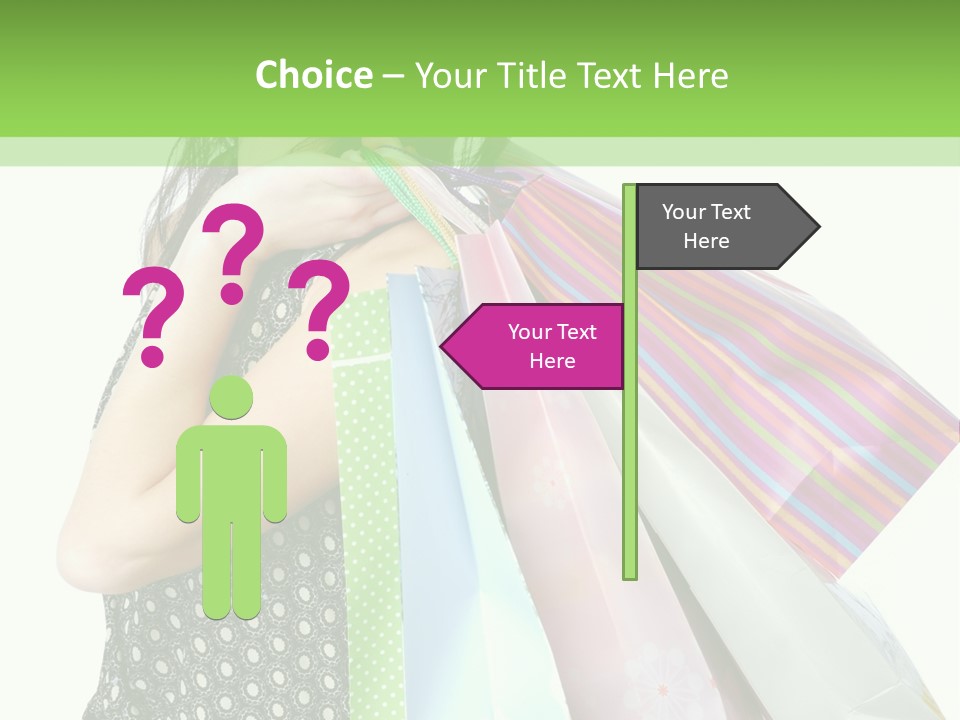 A Beautiful Woman Holding Shopping Bags Powerpoint Template PowerPoint Template