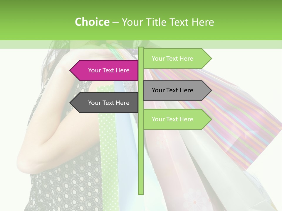 A Beautiful Woman Holding Shopping Bags Powerpoint Template PowerPoint Template