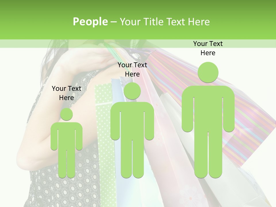 A Beautiful Woman Holding Shopping Bags Powerpoint Template PowerPoint Template