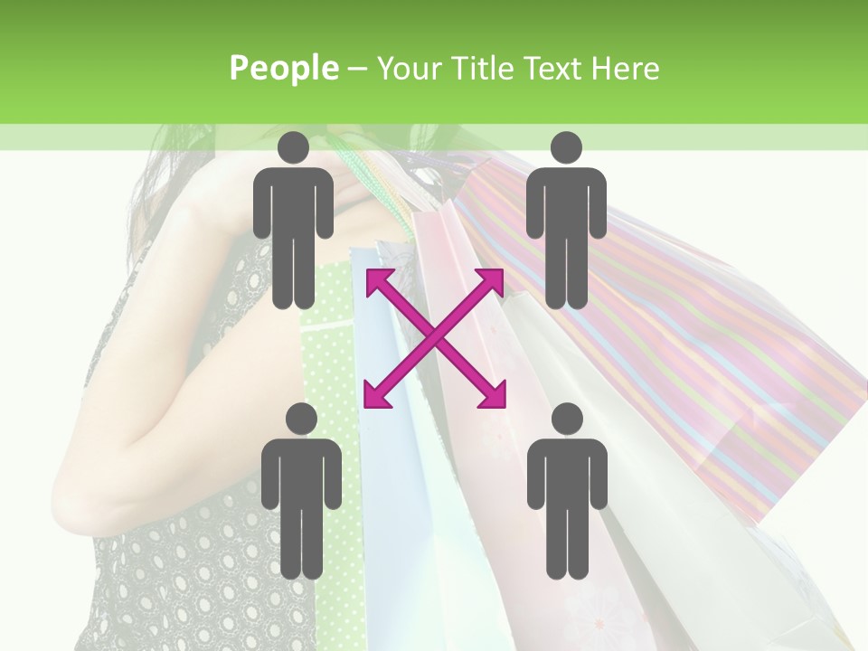 A Beautiful Woman Holding Shopping Bags Powerpoint Template PowerPoint Template