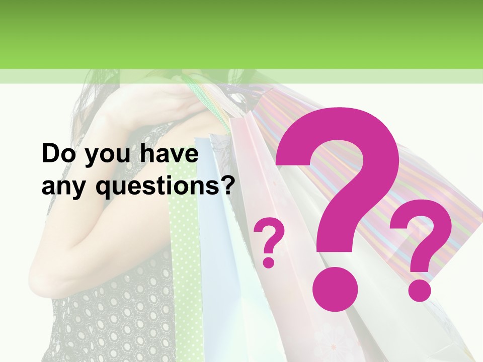 A Beautiful Woman Holding Shopping Bags Powerpoint Template PowerPoint Template