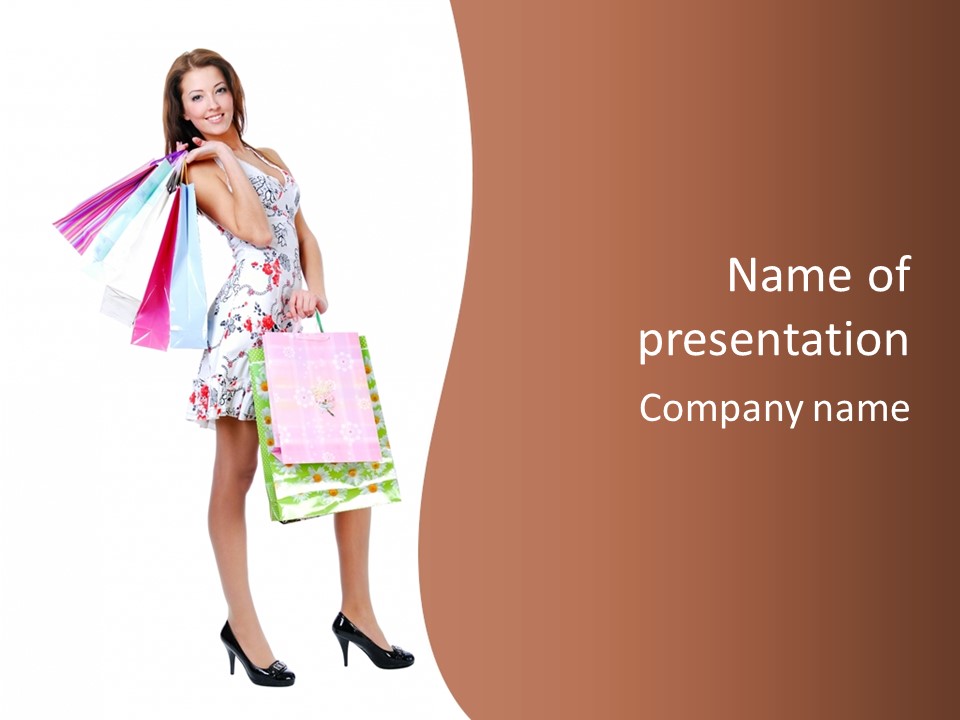 White Joy Shopper PowerPoint Template