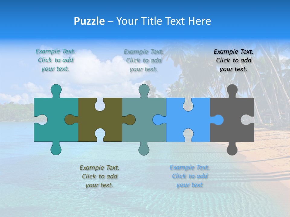 Tribal Turquoise Border PowerPoint Template