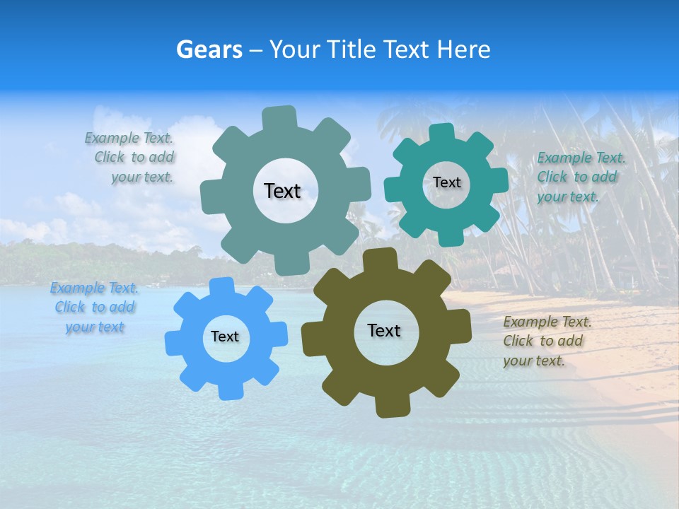 Tribal Turquoise Border PowerPoint Template