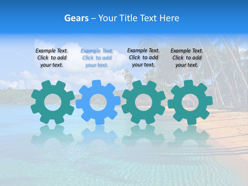 Tribal Turquoise Border PowerPoint Template