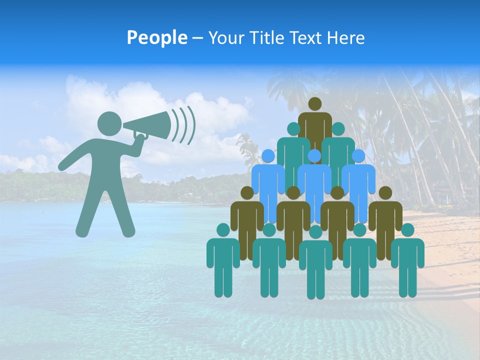 Tribal Turquoise Border PowerPoint Template