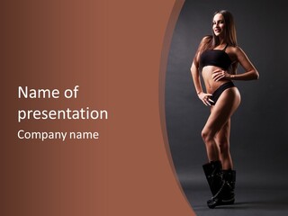 A Woman In A Short Skirt Posing For A Picture PowerPoint Template