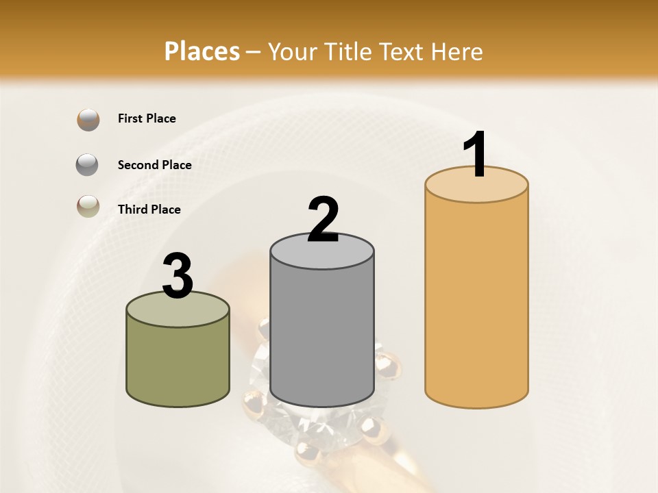 A Gold Ring With A Diamond On Top Of It PowerPoint Template