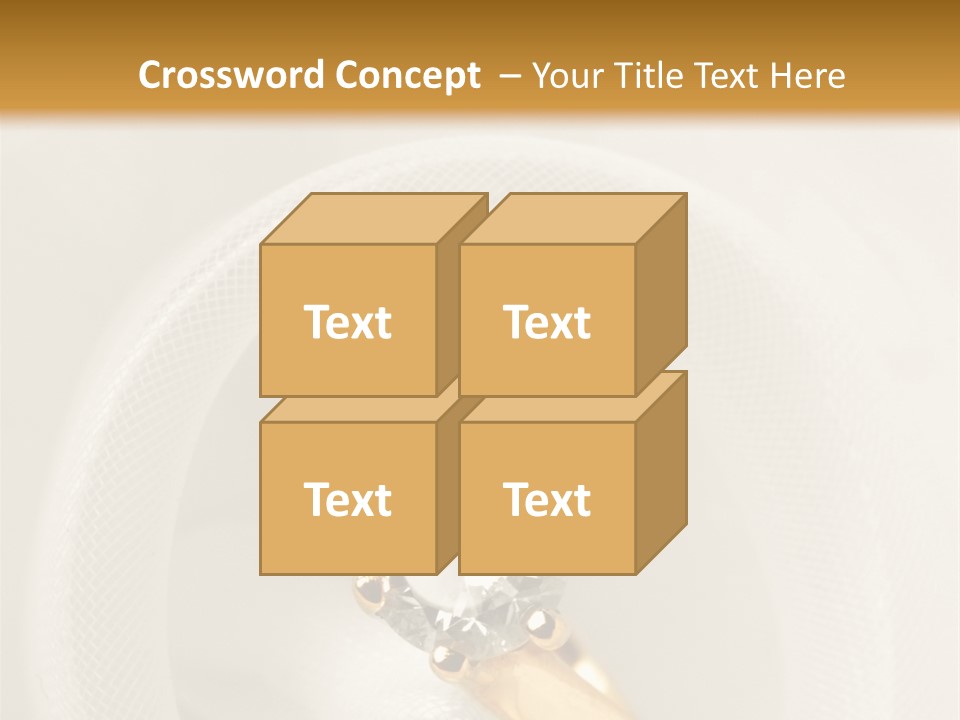 A Gold Ring With A Diamond On Top Of It PowerPoint Template