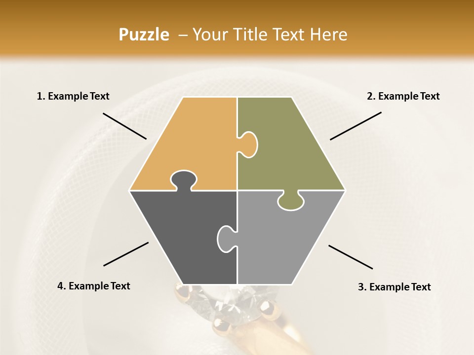 A Gold Ring With A Diamond On Top Of It PowerPoint Template