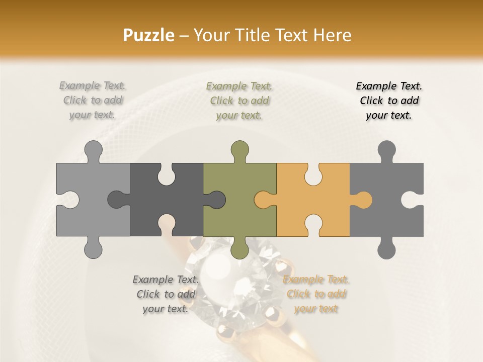 A Gold Ring With A Diamond On Top Of It PowerPoint Template