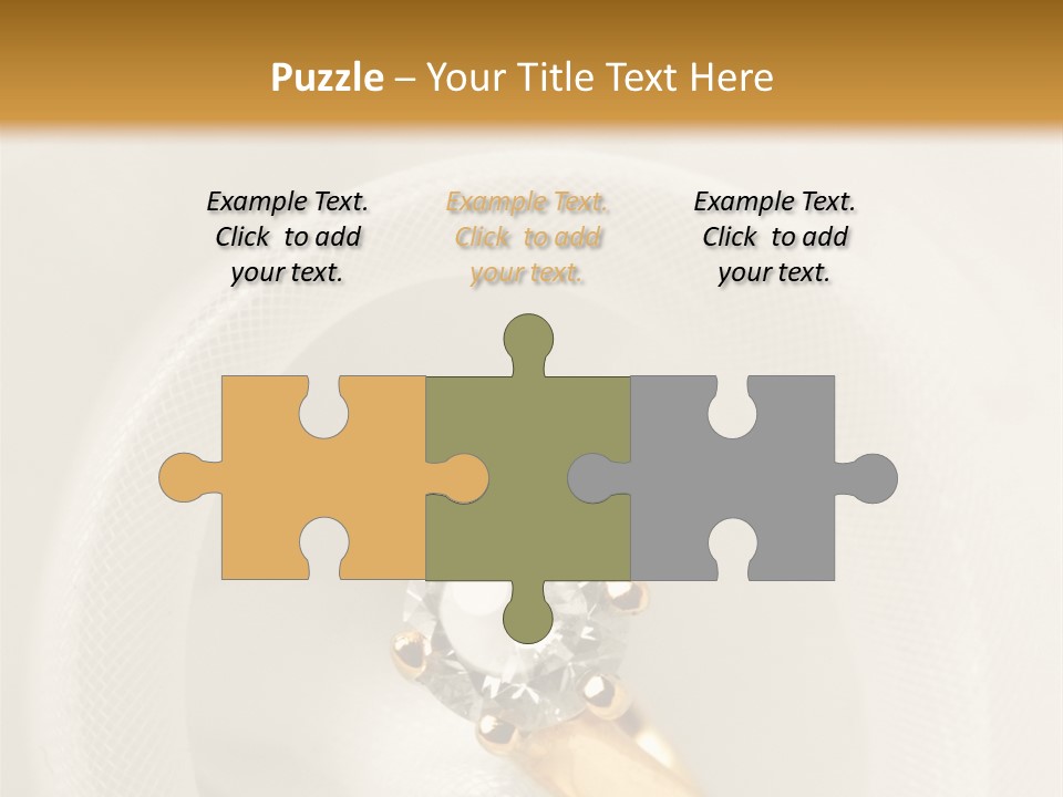 A Gold Ring With A Diamond On Top Of It PowerPoint Template