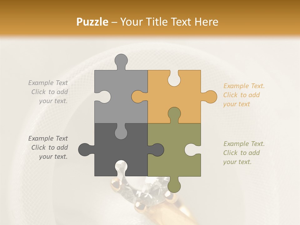 A Gold Ring With A Diamond On Top Of It PowerPoint Template