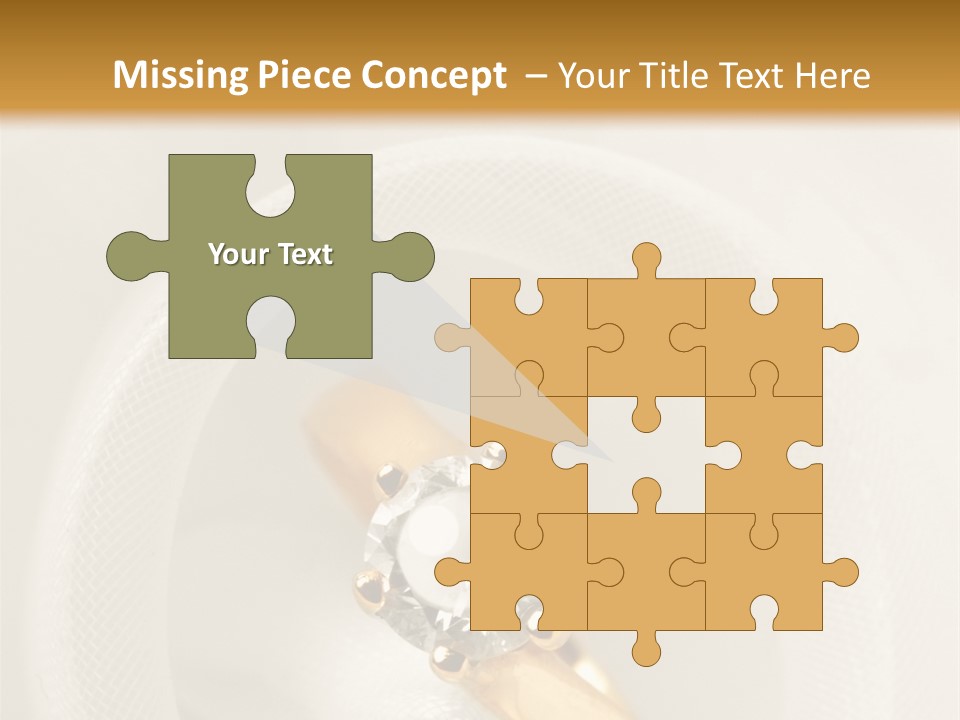 A Gold Ring With A Diamond On Top Of It PowerPoint Template