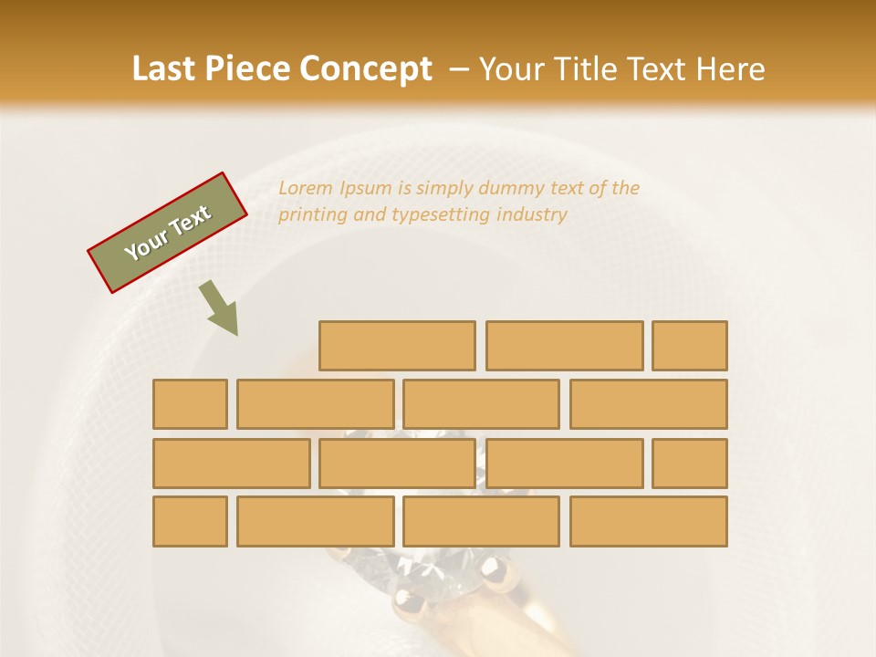 A Gold Ring With A Diamond On Top Of It PowerPoint Template