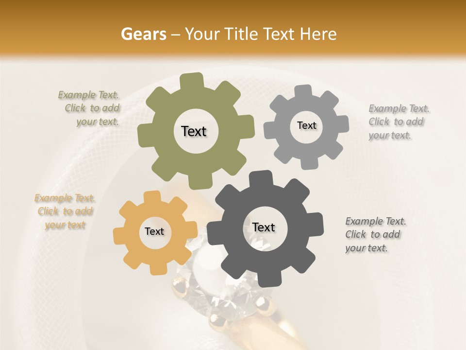A Gold Ring With A Diamond On Top Of It PowerPoint Template