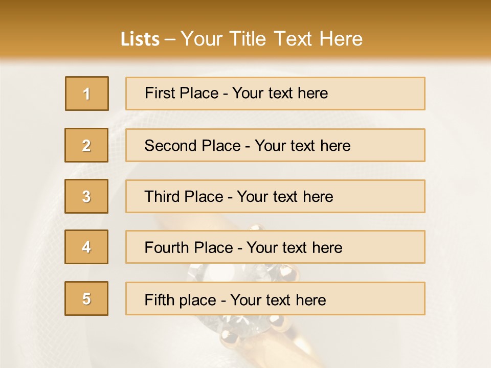 A Gold Ring With A Diamond On Top Of It PowerPoint Template