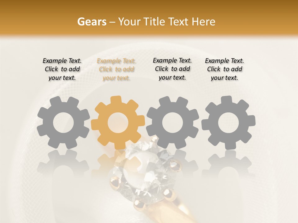 A Gold Ring With A Diamond On Top Of It PowerPoint Template