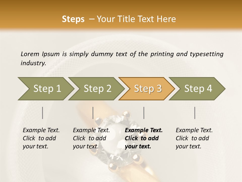 A Gold Ring With A Diamond On Top Of It PowerPoint Template