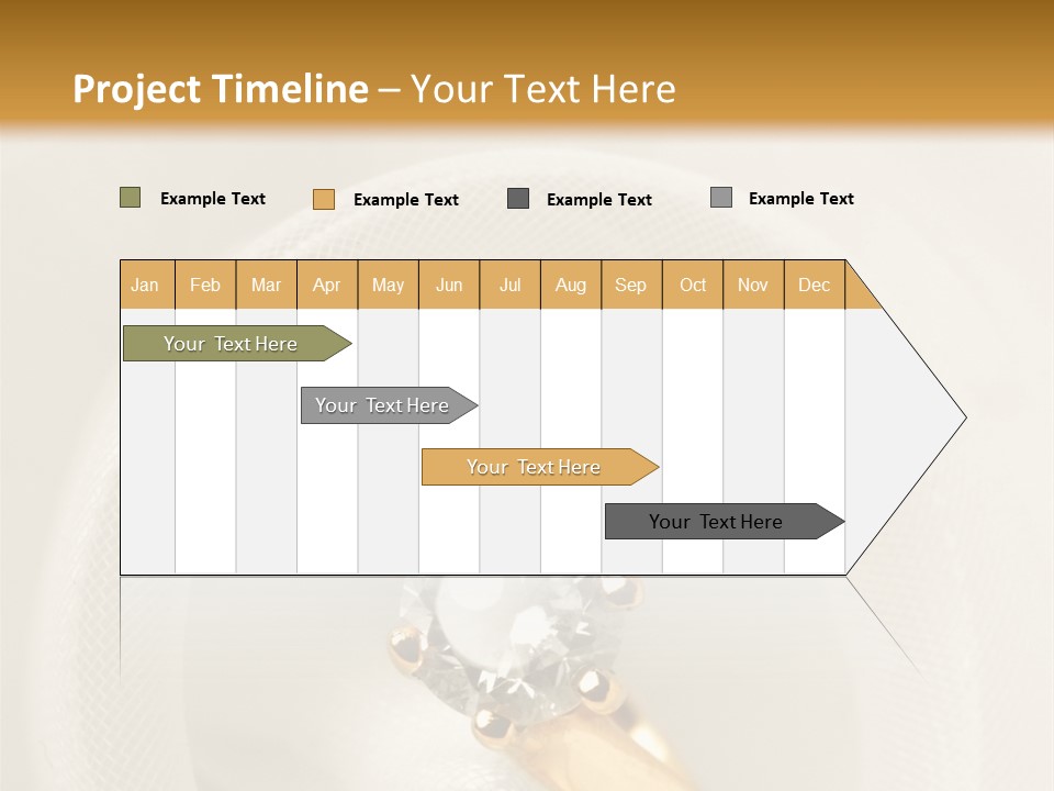 A Gold Ring With A Diamond On Top Of It PowerPoint Template