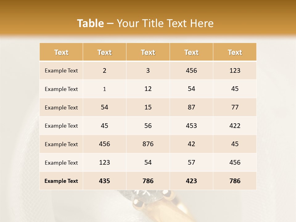 A Gold Ring With A Diamond On Top Of It PowerPoint Template