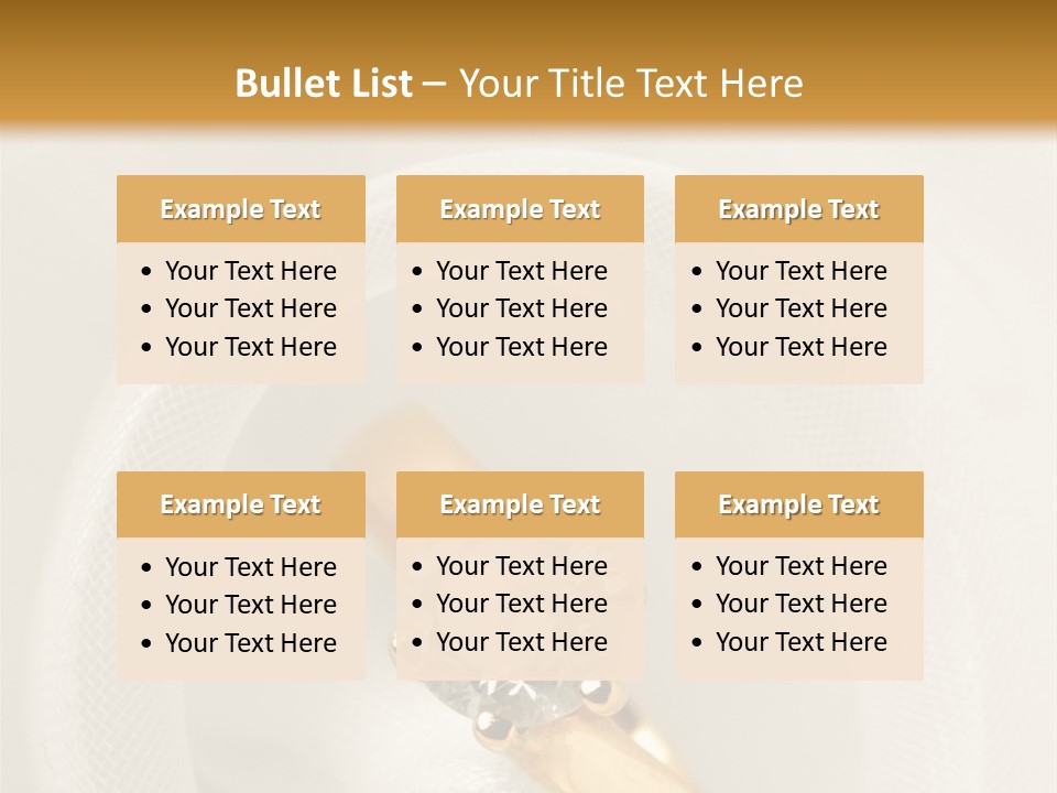 A Gold Ring With A Diamond On Top Of It PowerPoint Template