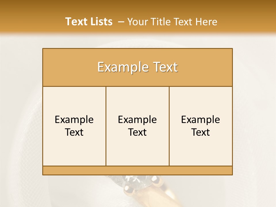 A Gold Ring With A Diamond On Top Of It PowerPoint Template