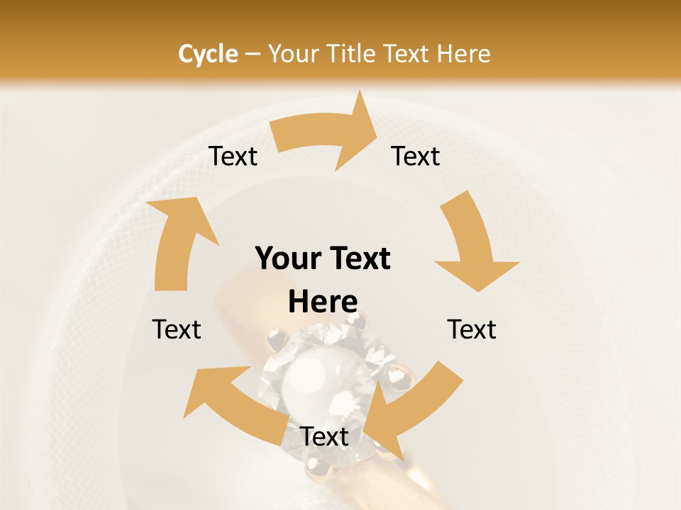 A Gold Ring With A Diamond On Top Of It PowerPoint Template