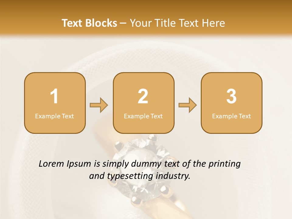 A Gold Ring With A Diamond On Top Of It PowerPoint Template