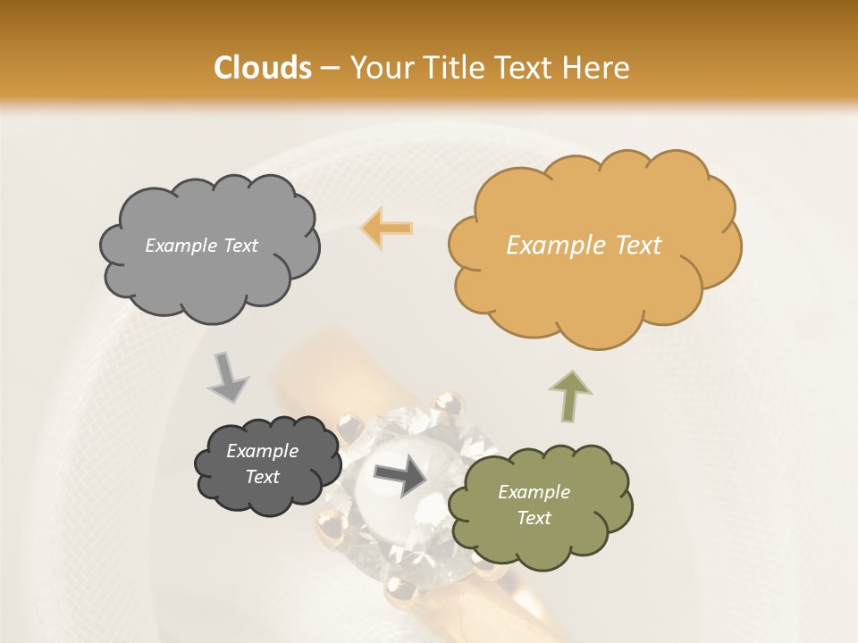 A Gold Ring With A Diamond On Top Of It PowerPoint Template