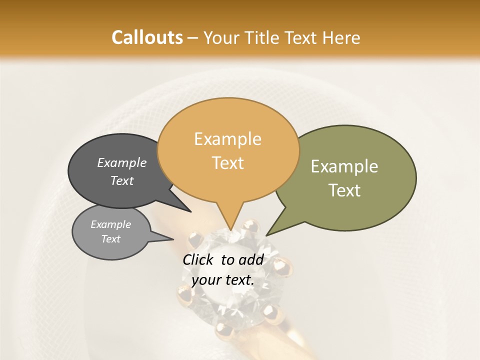 A Gold Ring With A Diamond On Top Of It PowerPoint Template