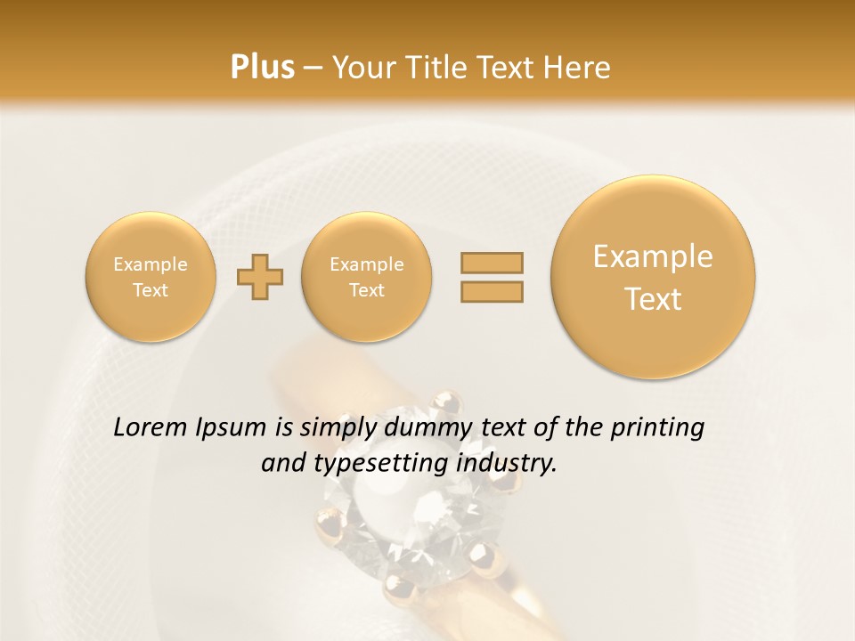 A Gold Ring With A Diamond On Top Of It PowerPoint Template