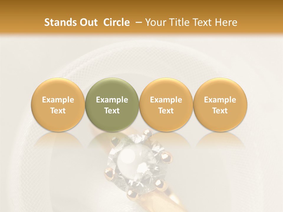 A Gold Ring With A Diamond On Top Of It PowerPoint Template