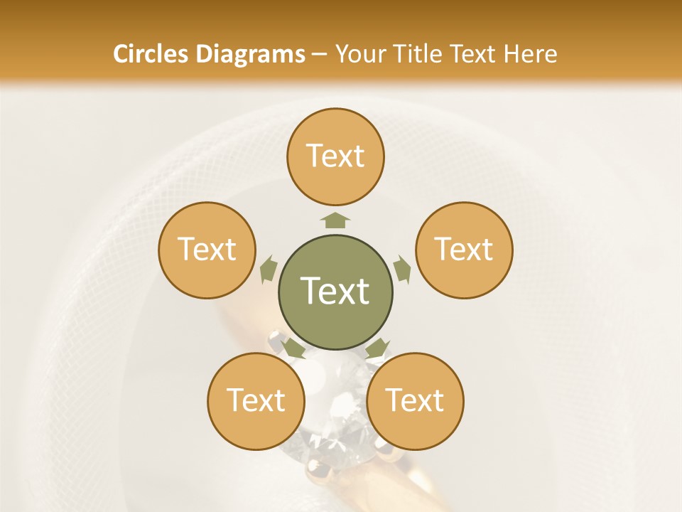 A Gold Ring With A Diamond On Top Of It PowerPoint Template