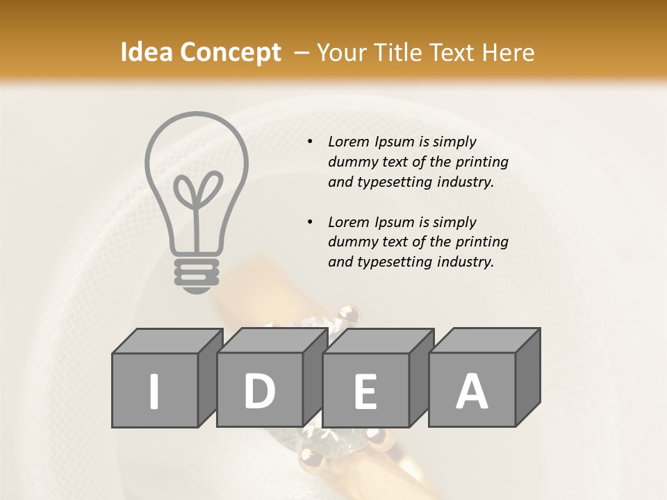 A Gold Ring With A Diamond On Top Of It PowerPoint Template