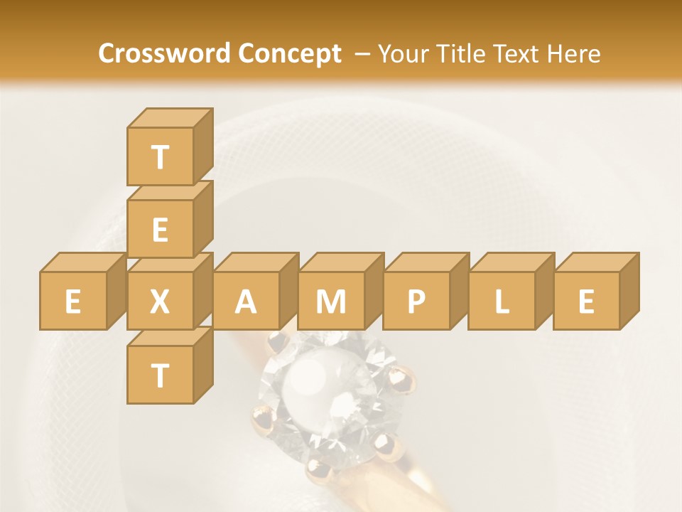A Gold Ring With A Diamond On Top Of It PowerPoint Template