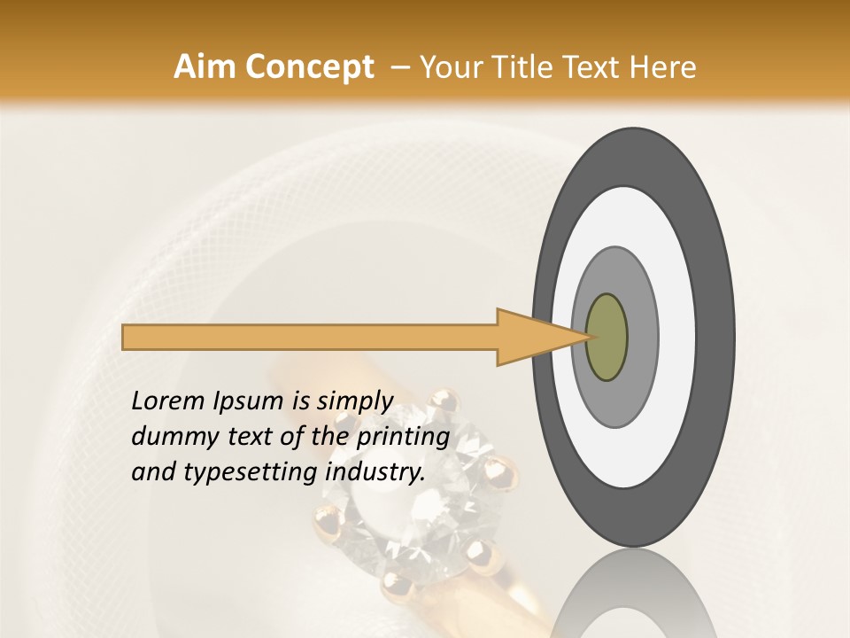 A Gold Ring With A Diamond On Top Of It PowerPoint Template