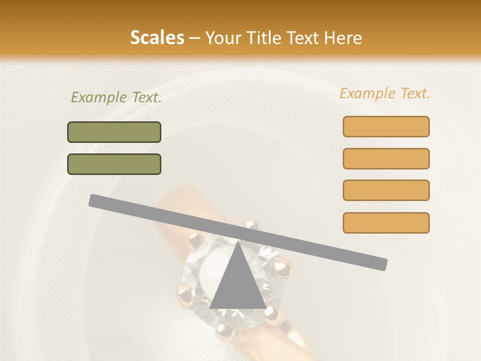 A Gold Ring With A Diamond On Top Of It PowerPoint Template