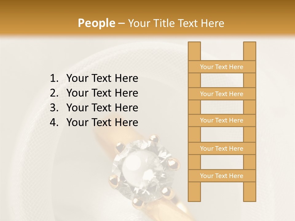 A Gold Ring With A Diamond On Top Of It PowerPoint Template