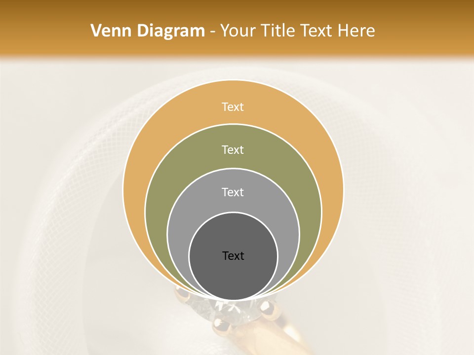 A Gold Ring With A Diamond On Top Of It PowerPoint Template