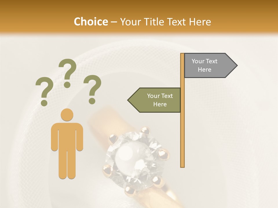 A Gold Ring With A Diamond On Top Of It PowerPoint Template
