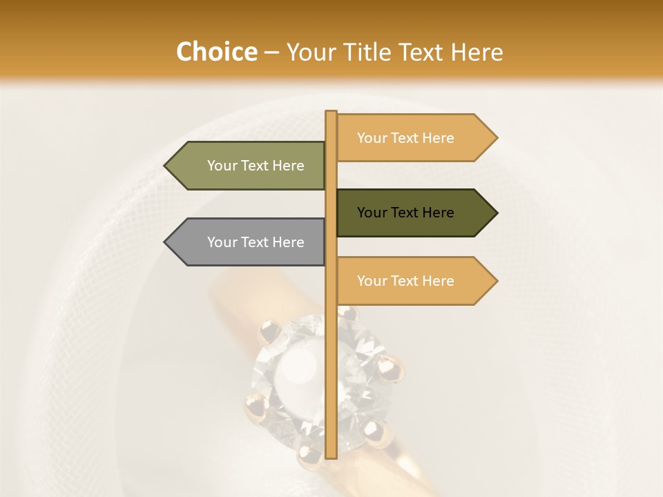 A Gold Ring With A Diamond On Top Of It PowerPoint Template