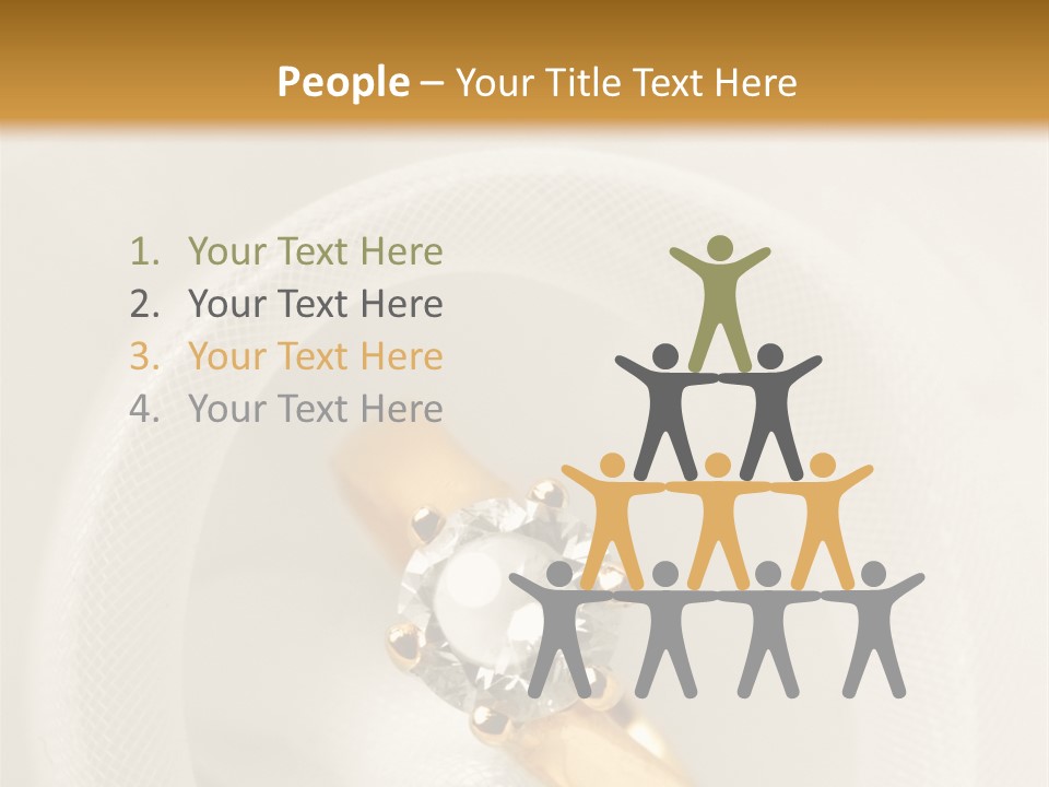 A Gold Ring With A Diamond On Top Of It PowerPoint Template