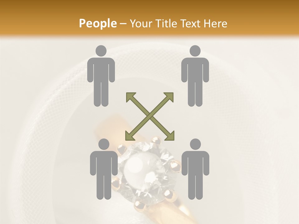 A Gold Ring With A Diamond On Top Of It PowerPoint Template