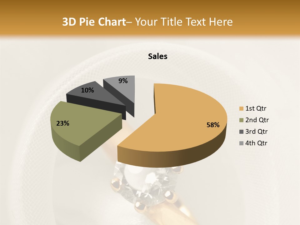 A Gold Ring With A Diamond On Top Of It PowerPoint Template