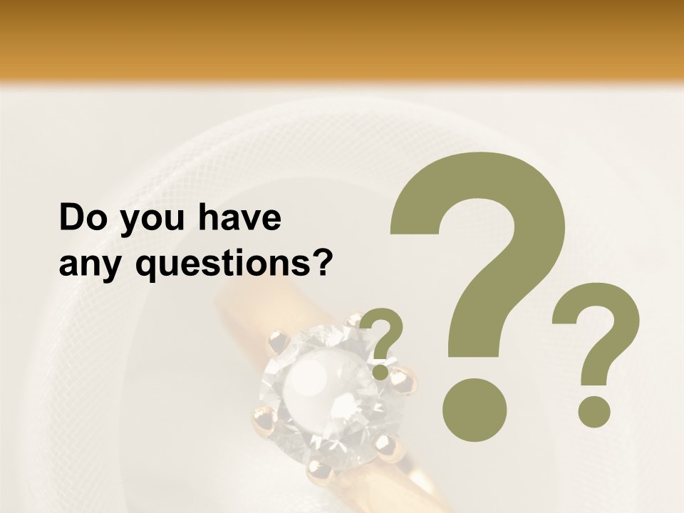 A Gold Ring With A Diamond On Top Of It PowerPoint Template