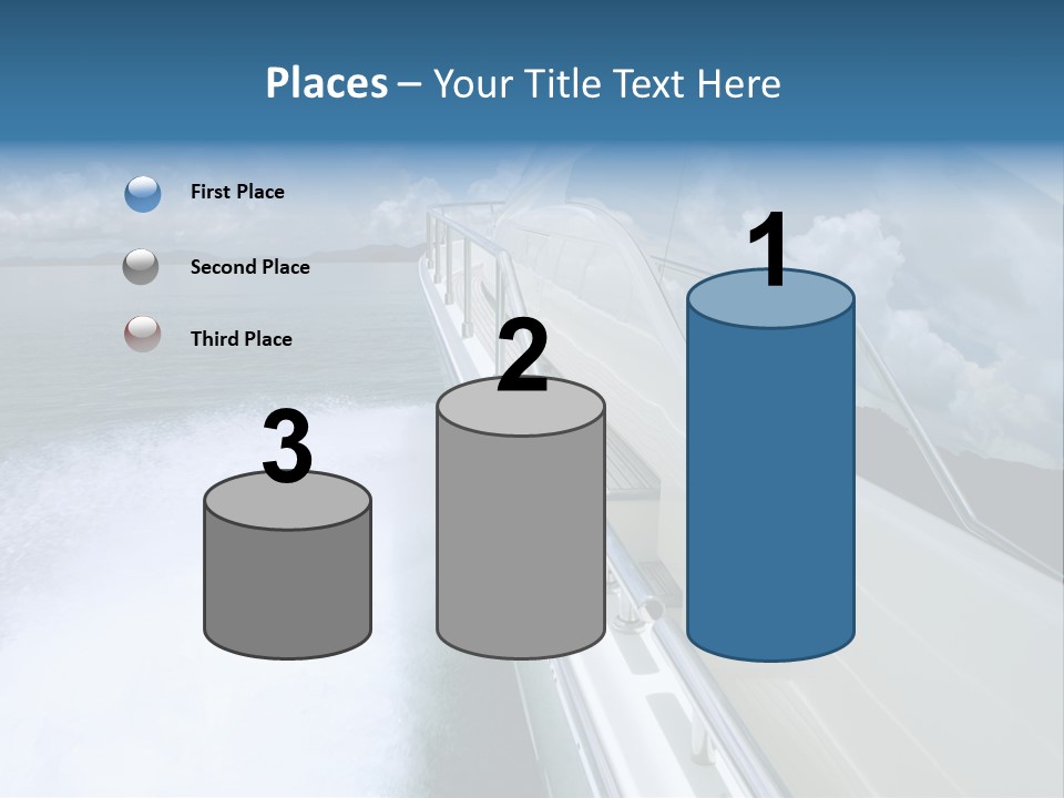 A Boat Traveling On The Water With Clouds In The Sky PowerPoint Template