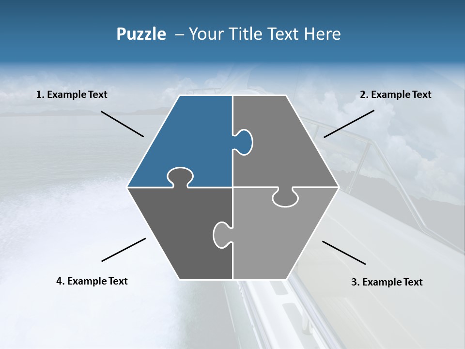 A Boat Traveling On The Water With Clouds In The Sky PowerPoint Template