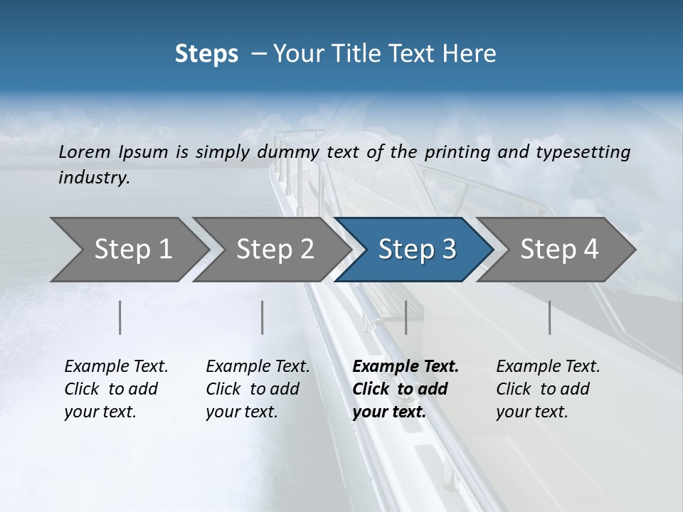 A Boat Traveling On The Water With Clouds In The Sky PowerPoint Template