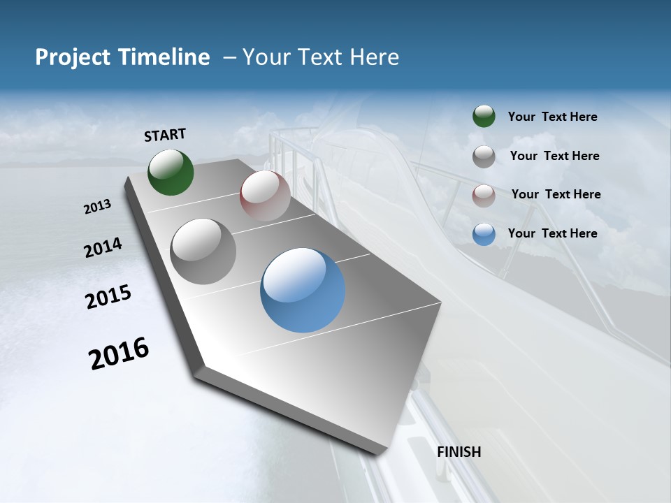 A Boat Traveling On The Water With Clouds In The Sky PowerPoint Template